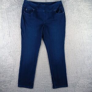 Belle Kim Gravel Jeans Womens 22W Blue Skinny Pull On Comfort Outdoor High-Rise